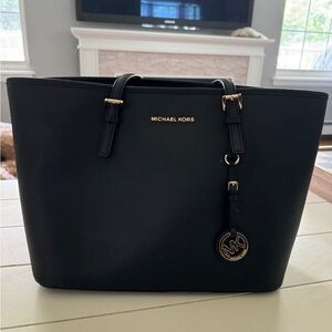 Michael Kors black tote bag